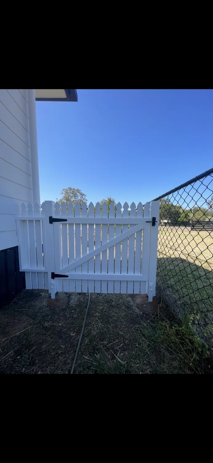 White timber gate