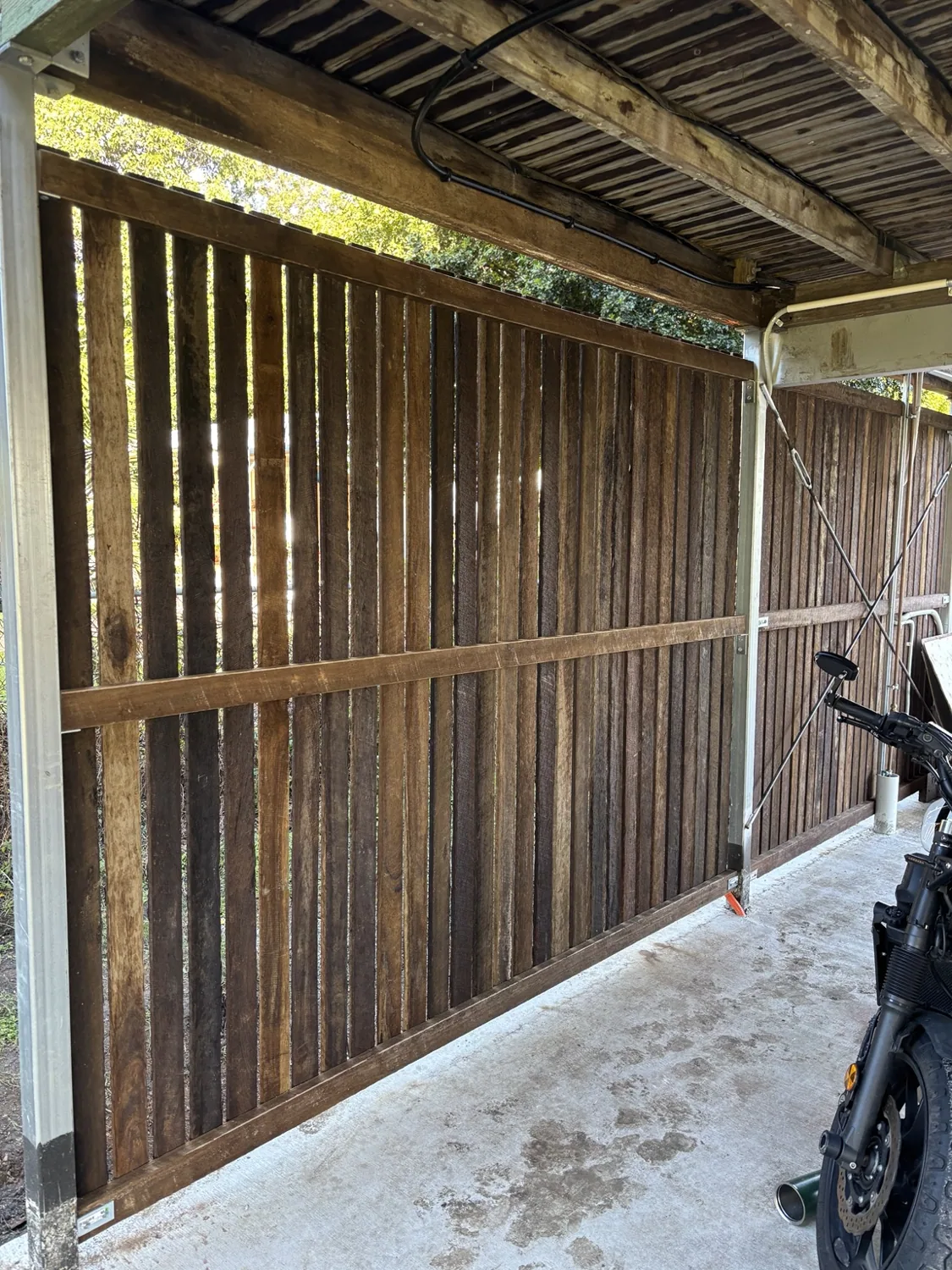Timber gate and screening